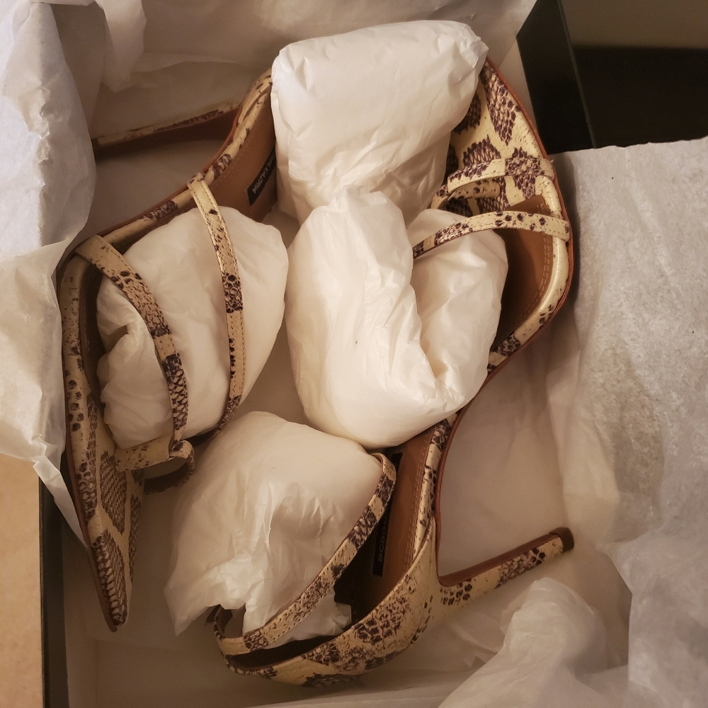 BCBGMAXAZARIA Snake Leather Sandals - Picture 12 of 15